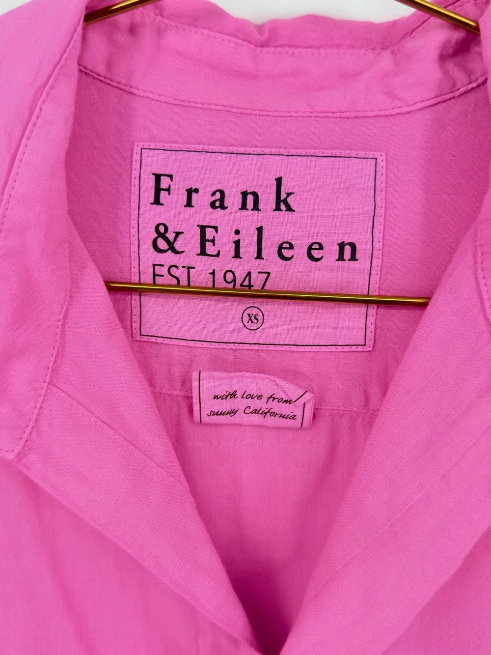 Frank & Eileen Eileen Pink Organic Cotton Button Down Shirt XS